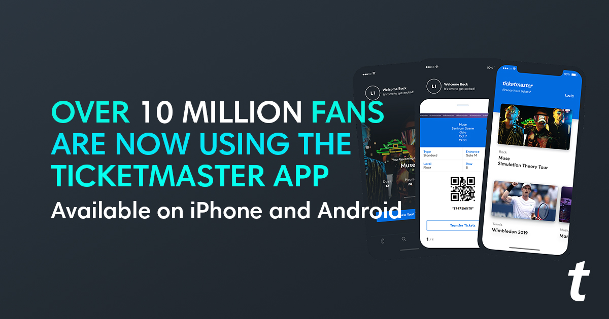Over 10 millioner fans bruger nu Ticketmaster App
